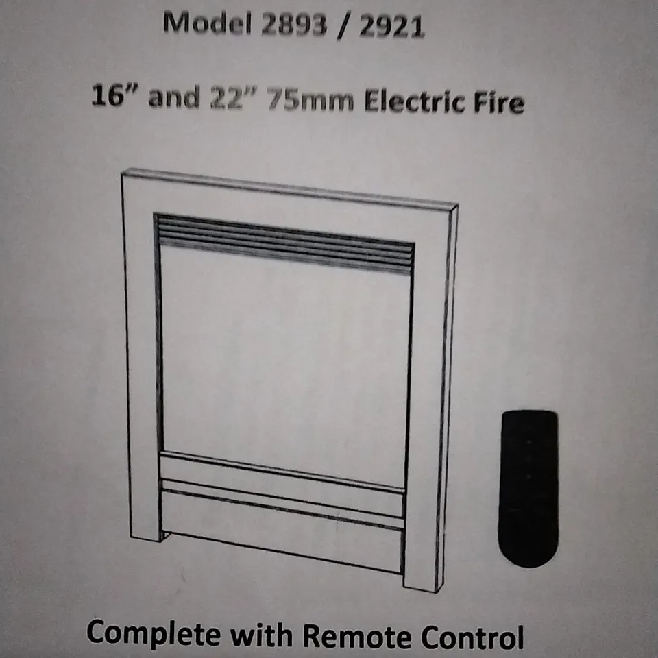 BEMODERN 16" TO 22" BLACK ELECTRIC FIRE WITH REMOTE