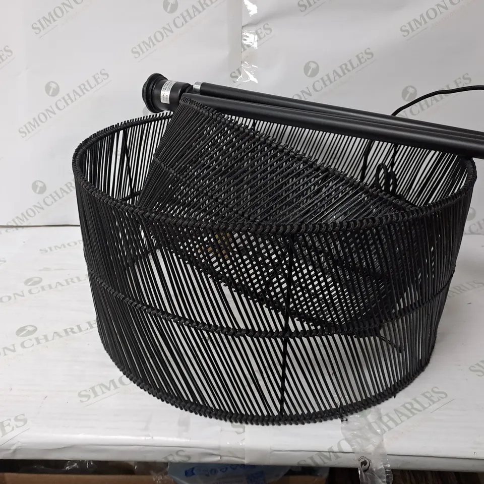 BOXED AMIRA 2 TIER RATTAN FLOOR LAMP  RRP £90