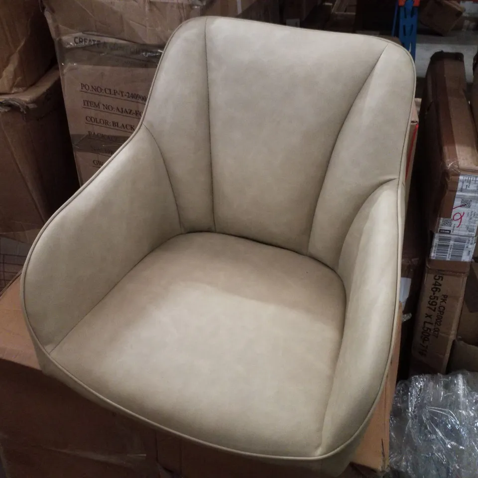 BOXED UNBRANDED SET OF 2 CREAM SOFT DINING SEATS 