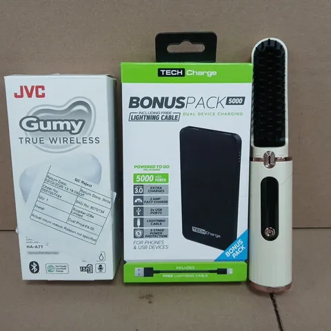 BOX OF APPROXIMATELY 15 ASSORTED HOUSEHOLD ITEMS TO INCLUDE POWERBANK, EARPHONES, ETC