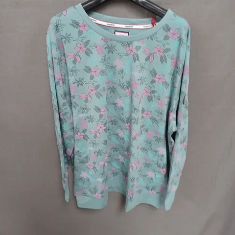 KangaROOS Women's Floral Print Long-Sleeve Top – Turquoise EU48/50