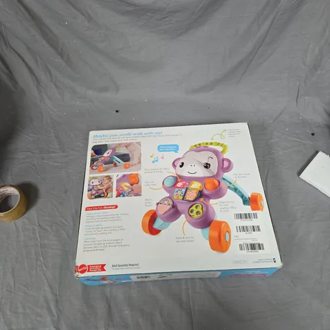 BOXED FISHER-PRICE LEARN WITH ME PURPLE MONKEY WALKER BABY LEARNING TOY WITH MUSIC & LIGHTS