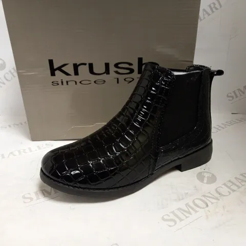 BOXED KRUSH WIDE FIT CROC EFFECT CHELSEA BOOTS BLACK