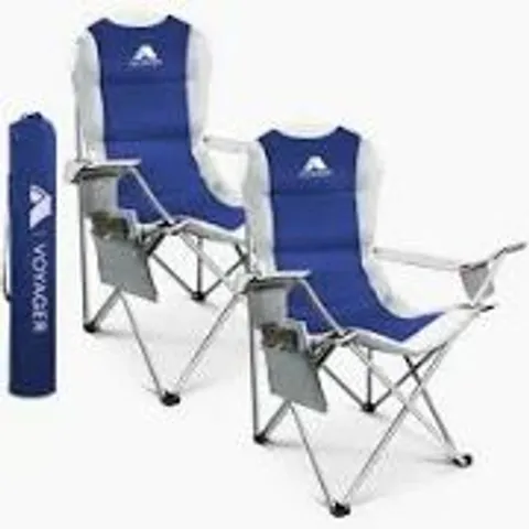 BOXED VOYAGER 2PK CAMPING CHAIR WITH POUCH - NAVY