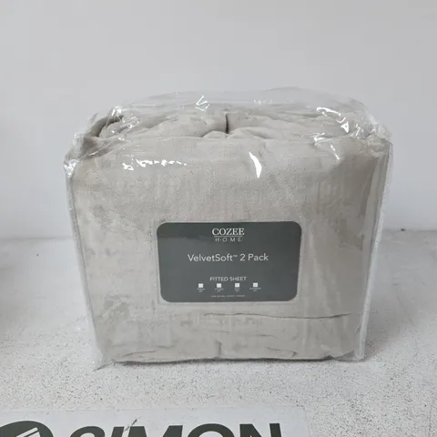 COZEE HOME SET OF 2 VELVETSOFT DEEP FITTED SHEETS SUPER KING