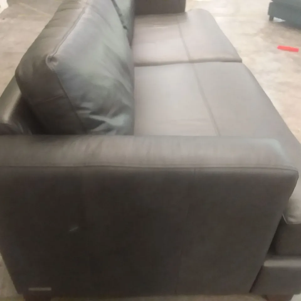 QUALITY BRITISH DESIGNER LOUNGE CO. LOLA 3 SEATER SOFA BLACK LEATHER