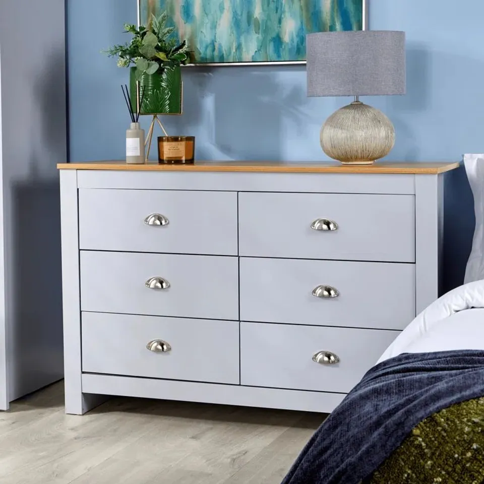 BOXED ITZAYANI 6 - DRAWER 120CM W DOUBLE DRESSER (2 BOXES) 
