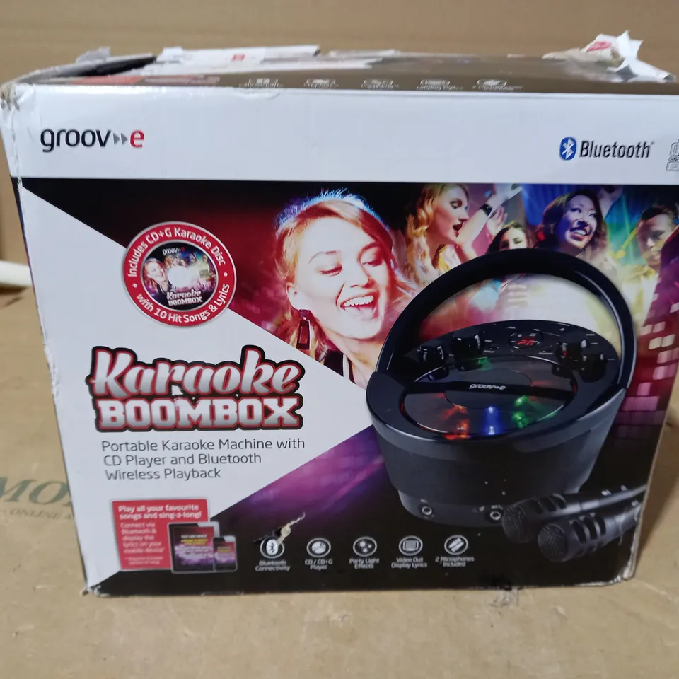 GROOV E PORTABLE KARAOKE MACHINE WITH CD PLAYER AND BLUETOOTH