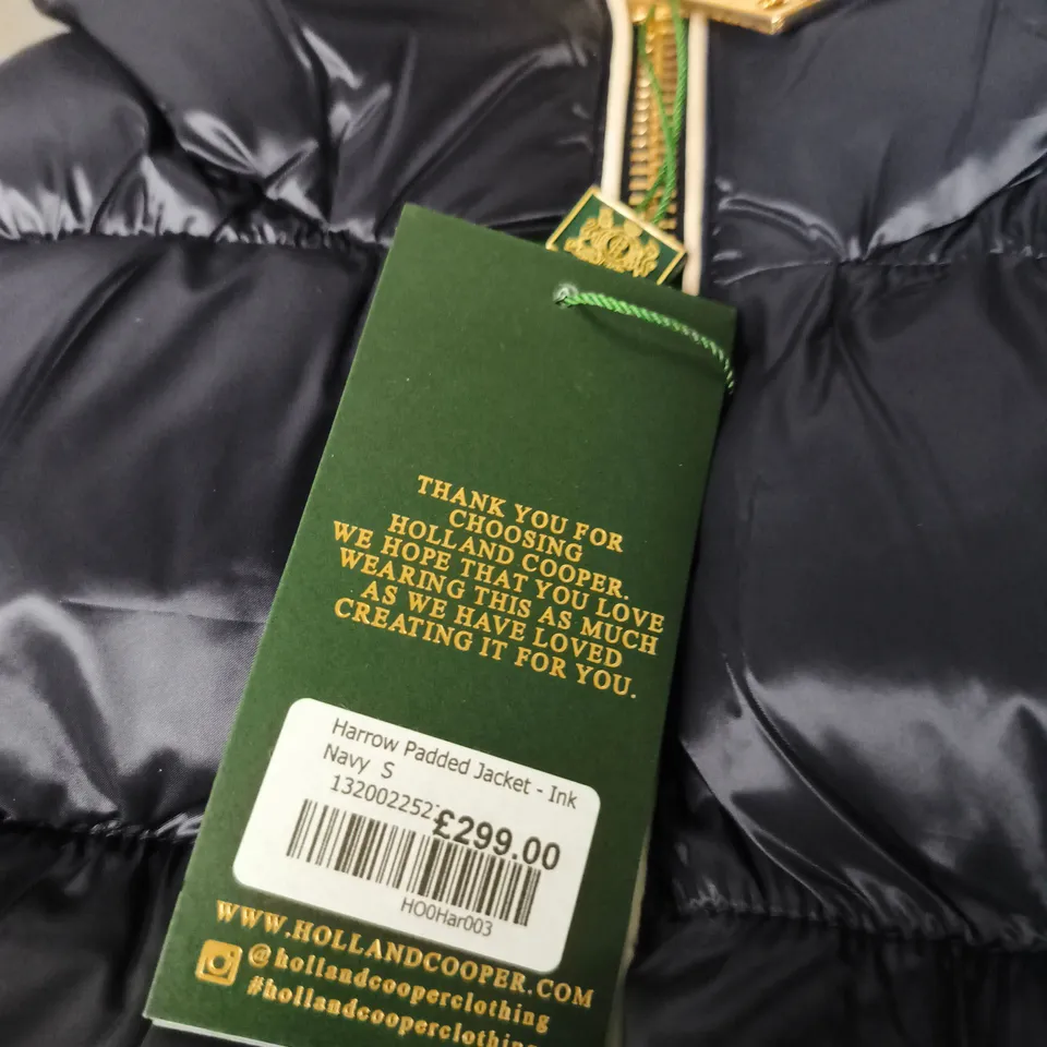 HOLLAND COOPER HARROW PADDED JACKET – INK NAVY – SIZE S 