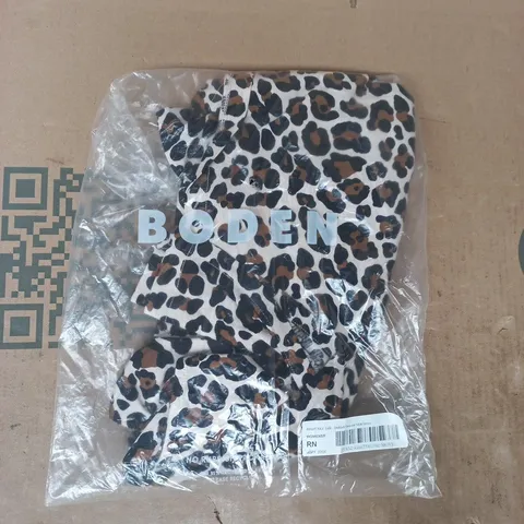 BAGGED BODEN DELILAH TWISTED MIDI DRESS IN LEOPARD PRINT SIZE 14R