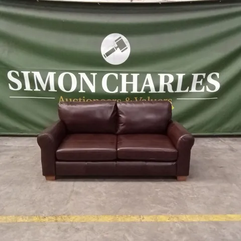 BAILEY ITALIAN LEATHER 3 SEATER SOFA - CHOCOLATE