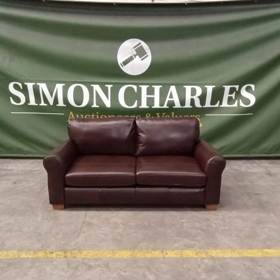 BAILEY ITALIAN LEATHER 3 SEATER SOFA - CHOCOLATE RRP £799