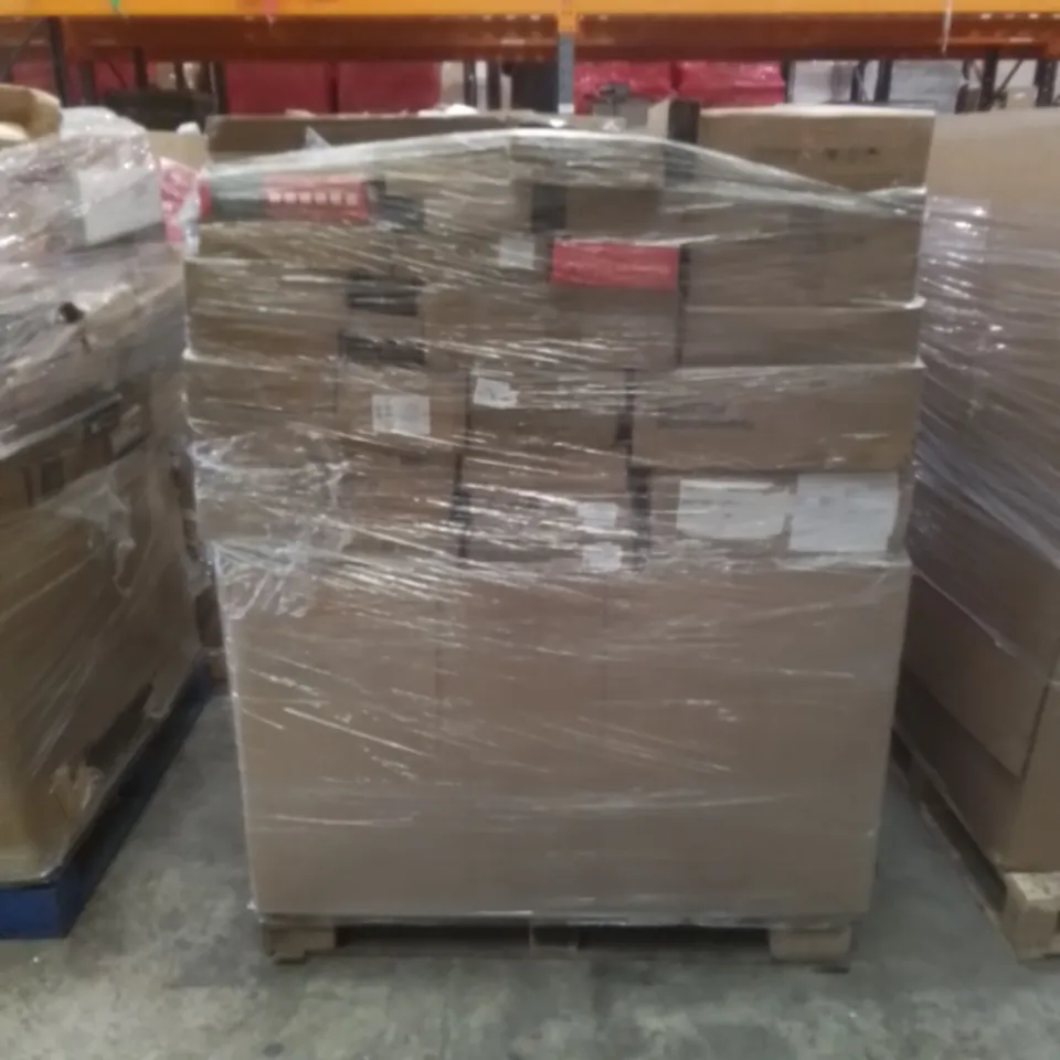 PALLET CONTAINING LARGE QUANTITY OF WALL MOUNTS TO INCLUDE, PHONE WALL MOUNT, MONITOR WALL MOUNT, RETRACTABLE TV WALL MOUNT ETC 