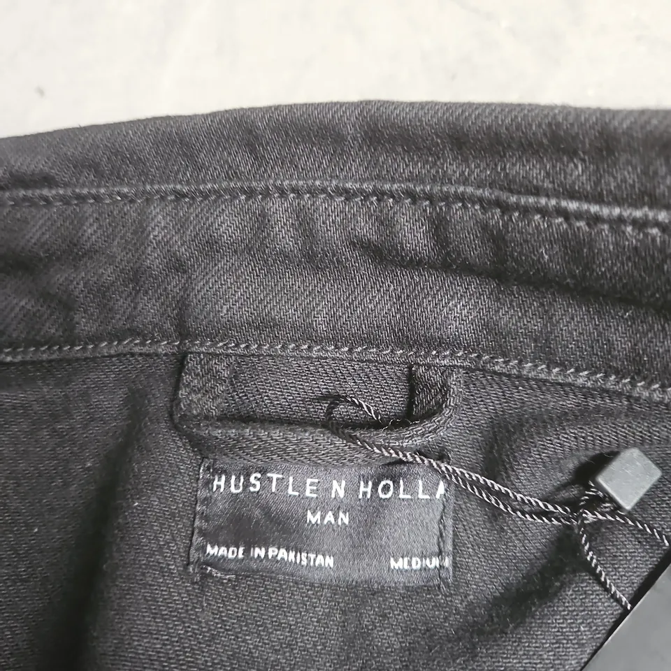 HUSTLE N HOLA MEN'S BLACK SHIRT – ST0009M-MED-BLK, MEDIUM 