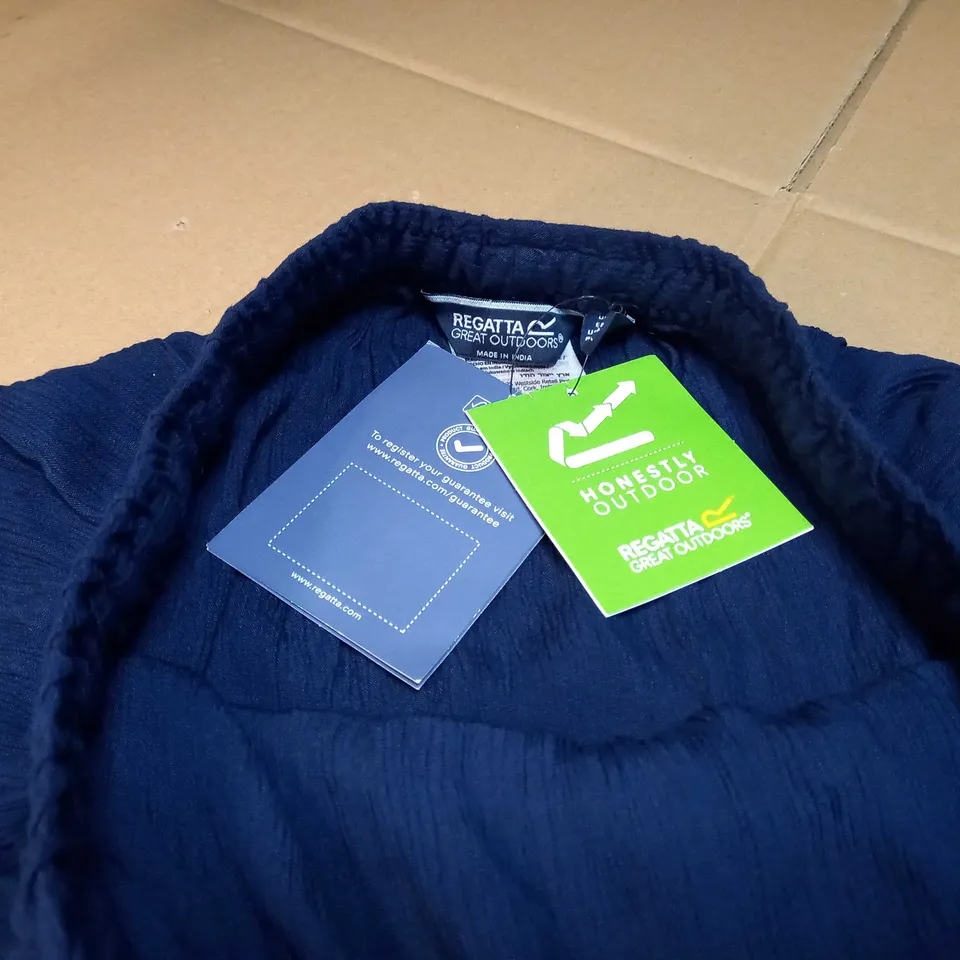 REGATTA NAVY CRINKLED SKIRT - SIZE 14