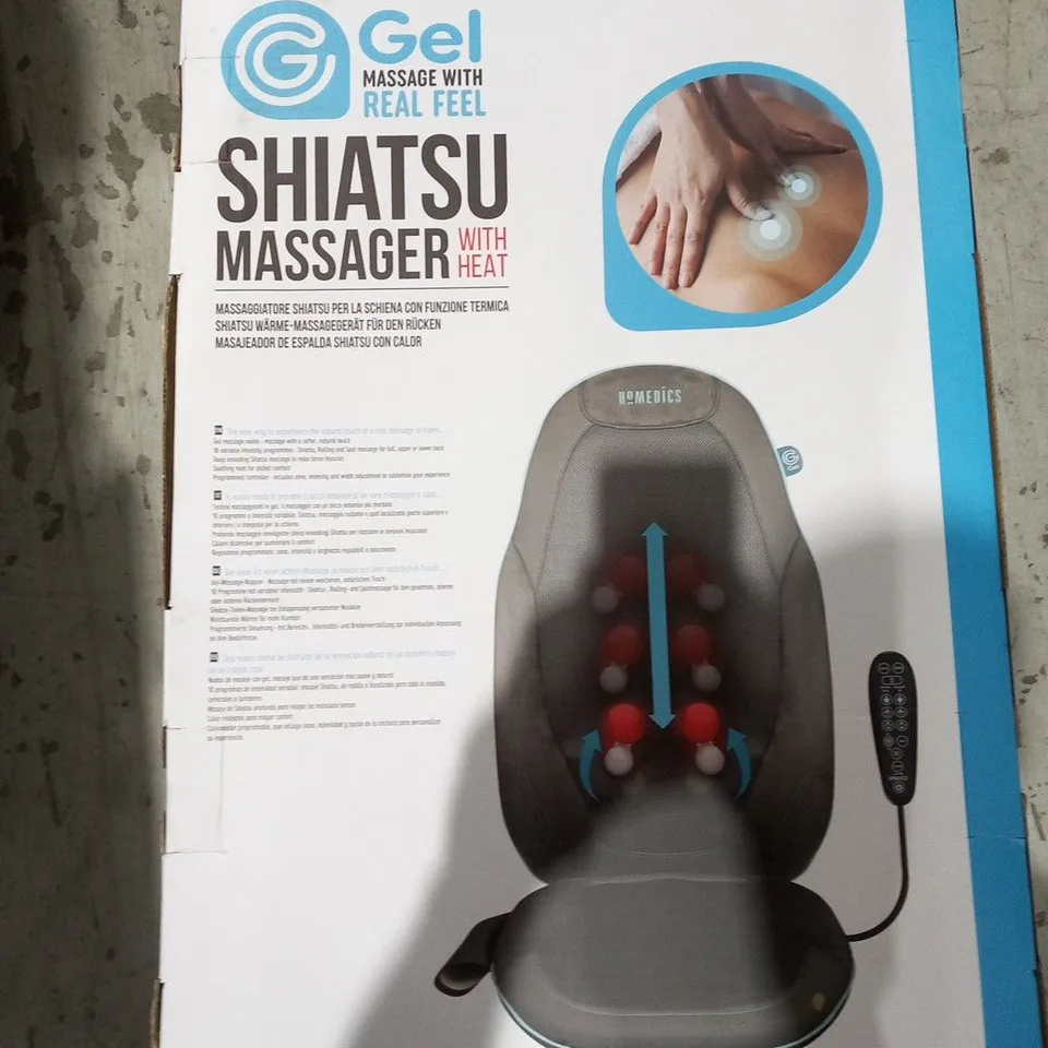 BOXED HOMEDICS GEL MASSAGE WITH REAL FEEL SHIATSU MASSAGER WITH HEAT SGM-1300H-EUX