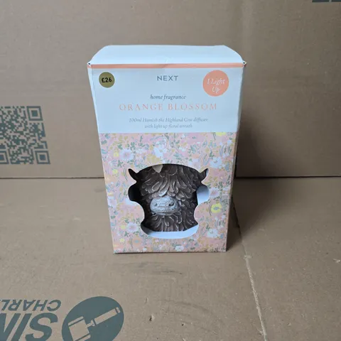 NEXT HOME FRAGRANCE ORANGE BLOSSOM HAMISH THE HIGHLAND COW DIFFUSER BOXED