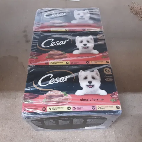 2 TOTE OF PET SUPPLIES INCLUDING CESAR CLASSIC TERRINE, LAUGHING DOG LAMB DOG FOOD, 11 BREWDOG BREWSKI BEER BISCUITS