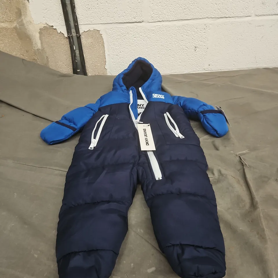 DKNY JEANS BABY SUIT – BLUE & NAVY, SIZE 6-9M