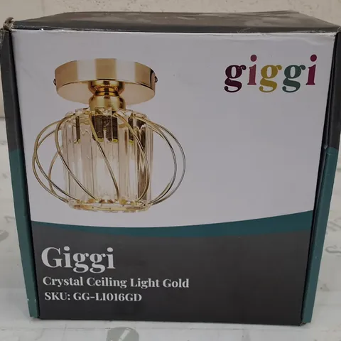 BOXED GIGGI CRYSTAL CEILING LIGHT IN LIGHT GOLD