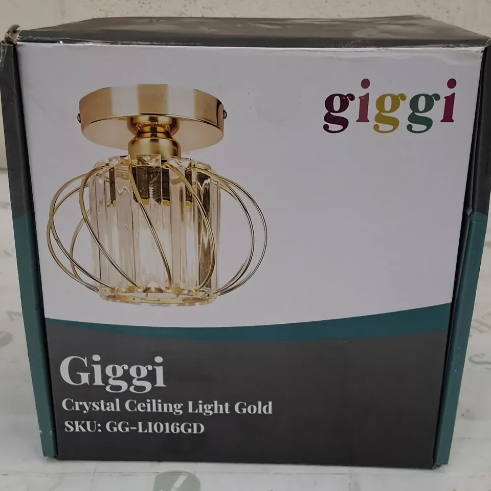 BOXED GIGGI CRYSTAL CEILING LIGHT IN LIGHT GOLD