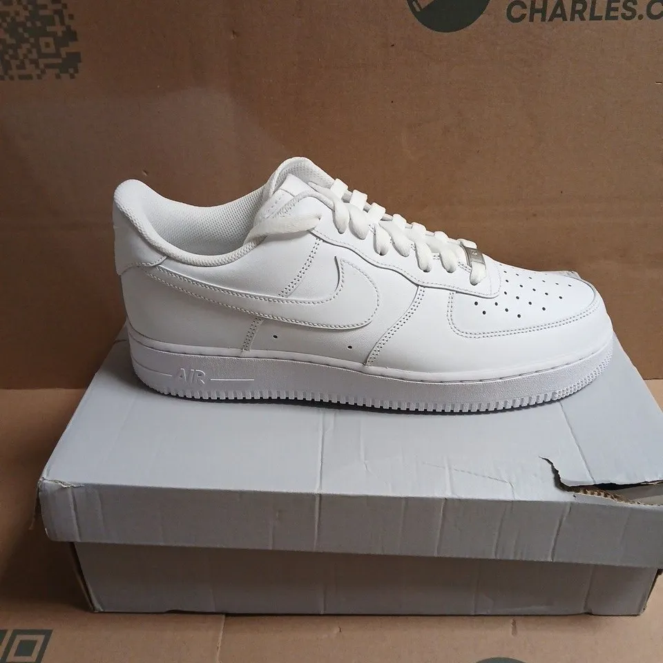 BOXED PAIR OF NIKE AIR FORCE 1 '07 WHITE TRAINERS – UK 10