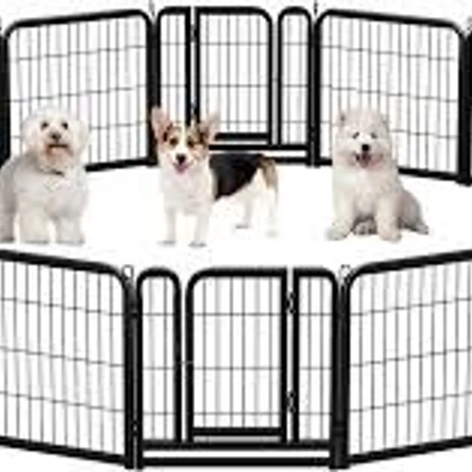 BOXED YAHEETECH 16 PANELS PET PLAYPEN 60.5cm HIGH - BLACK (1 BOX)