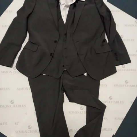 M&S FULL SUIT INCLUDING TROUSERS, SHIRT AND WAISTCOAT AND JACKET - SEE SIZES BELOW