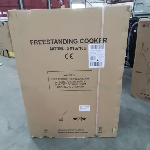 BOXED SWAN SX16710B 50CM WIDE ELECTRIC SOLID BLACK COOKER -
