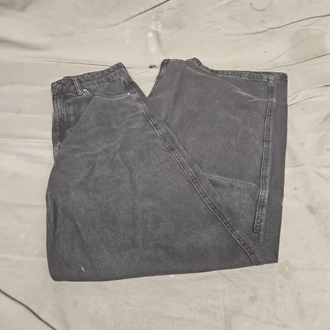 MNG STRAIGHT LEG JEANS IN WASHED BLACK SIZE 8