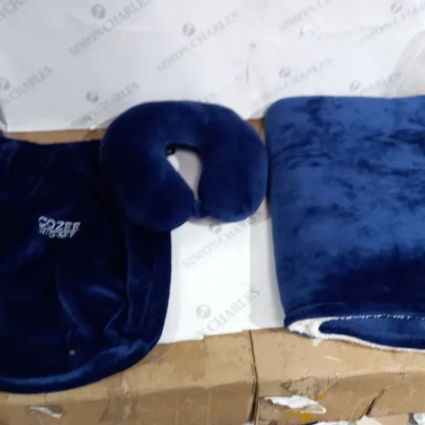 COZEE HOME GIFT THROW SET NAVY