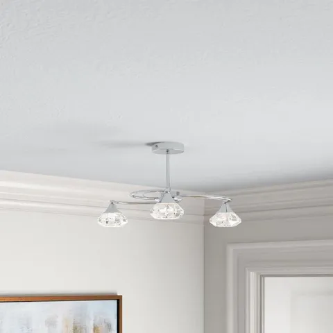 BOXED ALDIANNA GLASS SEMI FLUSH MOUNT