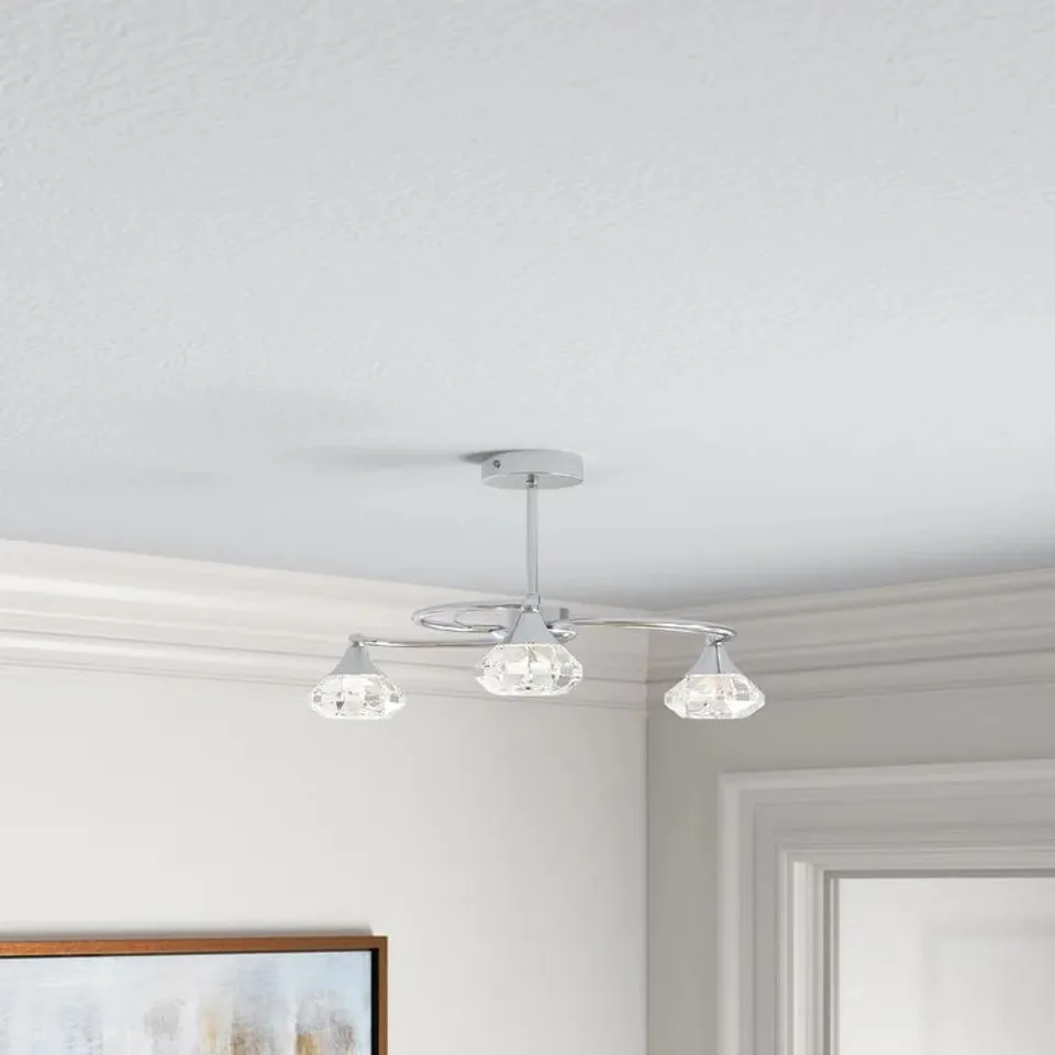 BOXED ALDIANNA GLASS SEMI FLUSH MOUNT