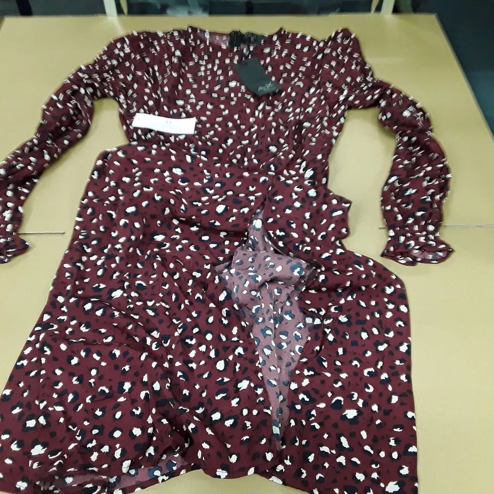 AX PARIS PLUM LONG SLEEVE DRESS - UK 12