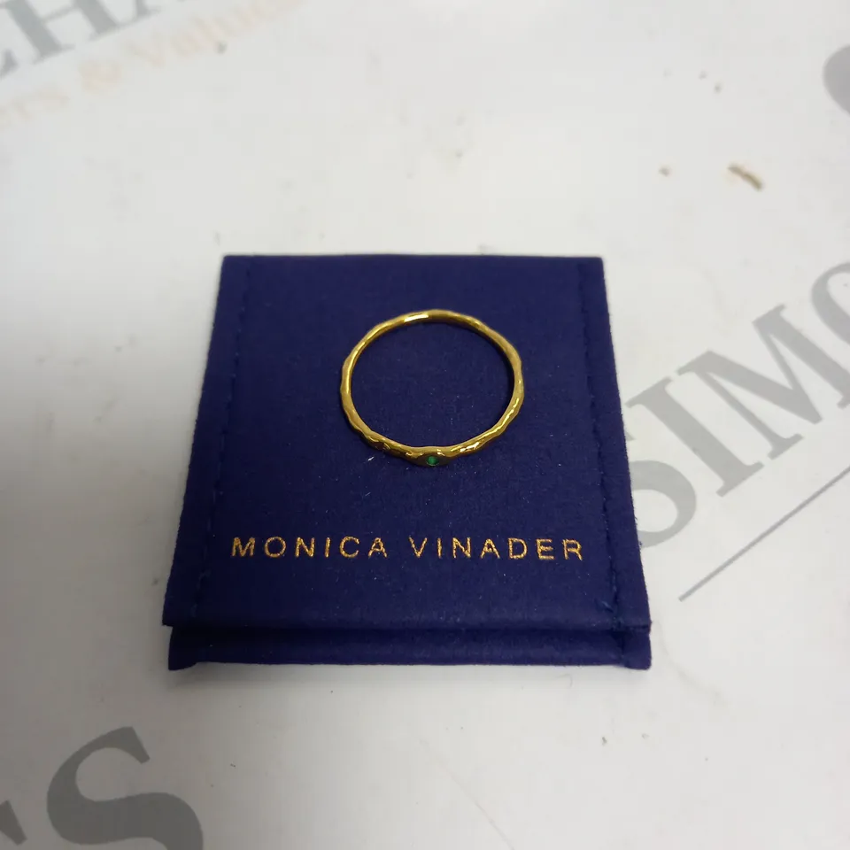 BOXED MONICA VINADER VERMEIL HAMMERED RING 