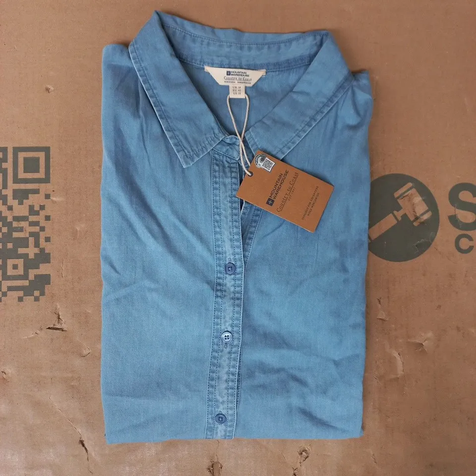MOUNTAIN WAREHOUSE PALM WOMEN'S RELAXED SHIRT IN BLUE SIZE UK 14