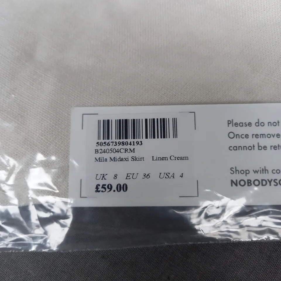 BAGGED NOBODYS CHILD MIDAXI SKIRT SIZE 8