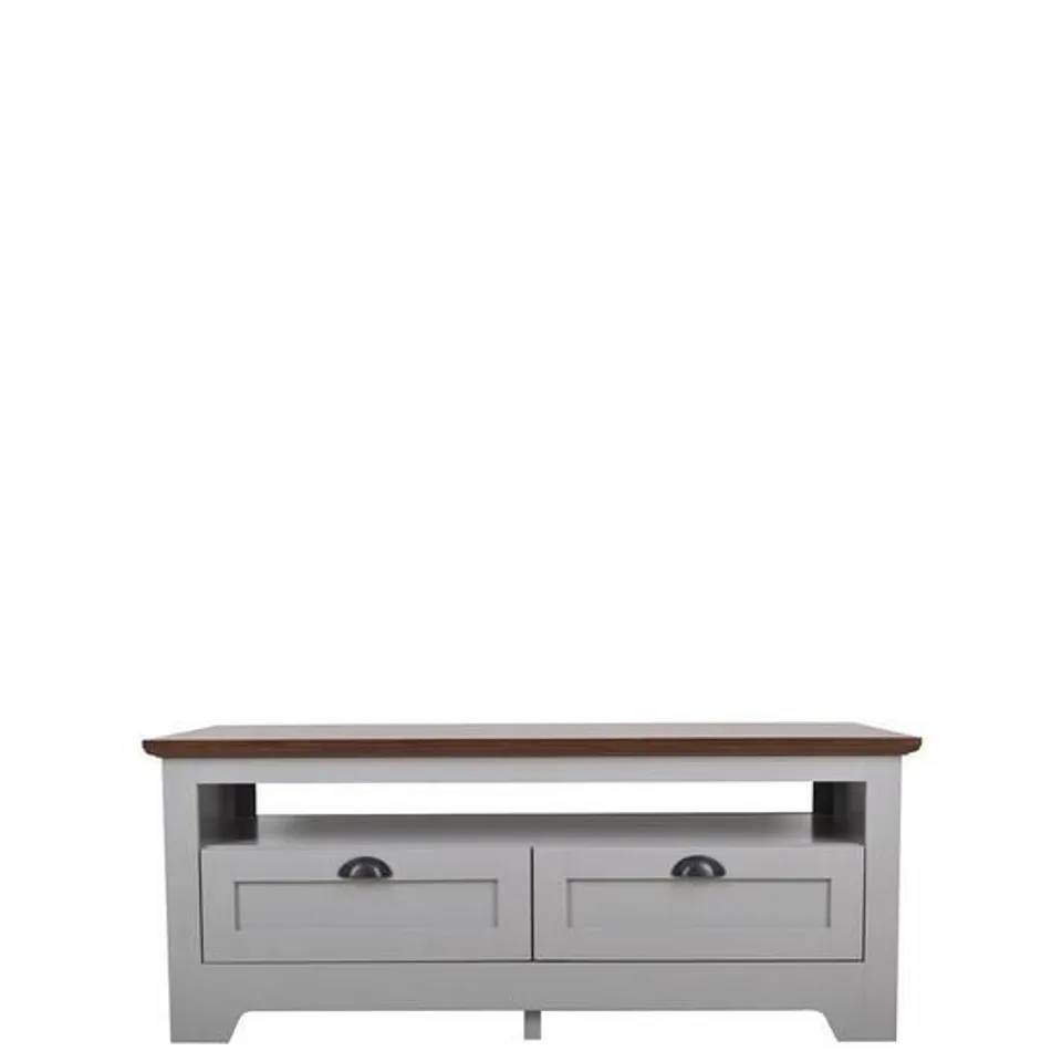 BOXED GRADE 1 DEVON STORAGE COFFEE TABLE GREY/WALNUT (1 BOX)