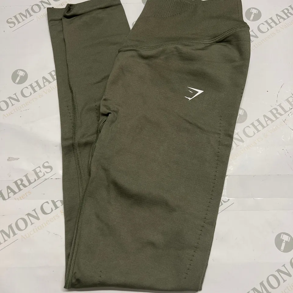GYMSHARK TRAINING LEGGINGS IN OLIVE SIZE S 
