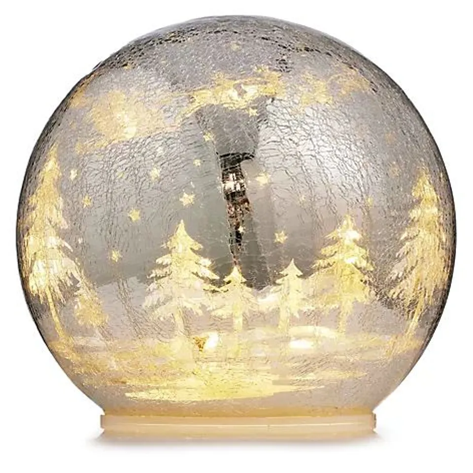 HOME REFLECTIONS PRE-LIT CRACKLE SPHERE WINTER SCENE