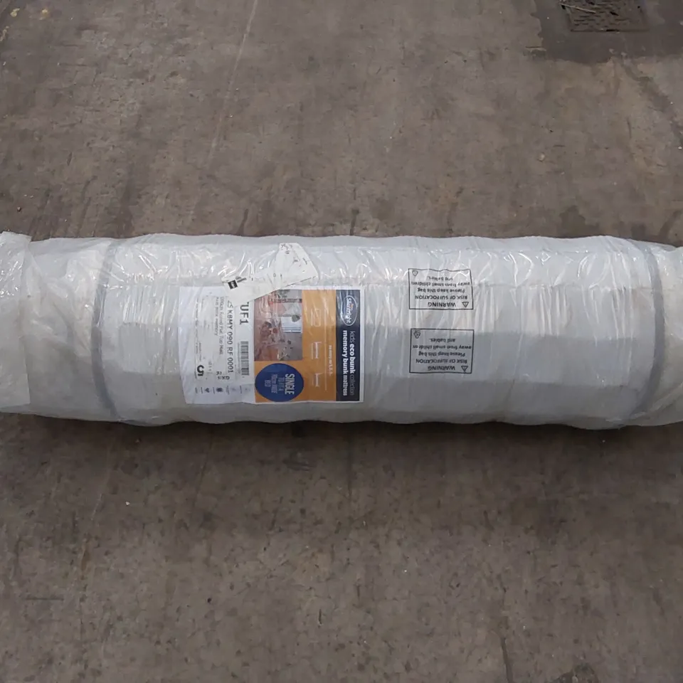 QUALITY BAGGED ROLLED SILENTNIGHT 90CM ROLLED FLAT TOP KIDS BUNK MEMORY FOAM MATTRESS