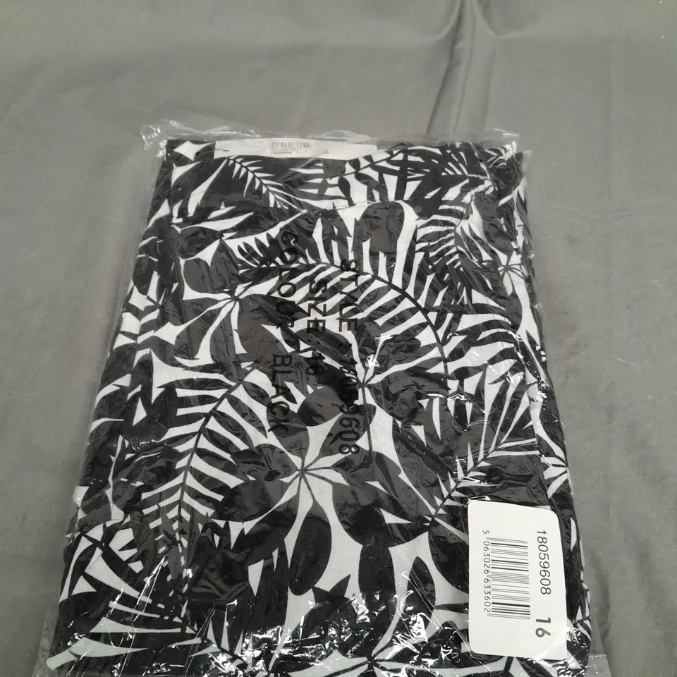 SEALED ROMAN MONO LEAF WIDE TROUSERS IN BLACK - SIZE 16