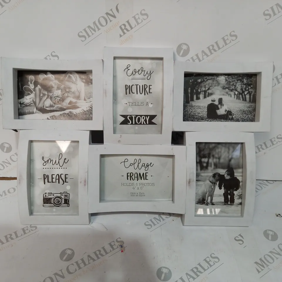 WHITE MULTI APERTURE PHOTO FRAME 