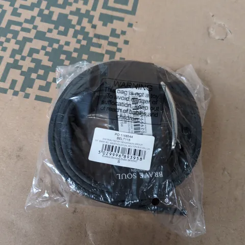 BAGGED BRAVE SOUL BLACK LEATHER BELT
