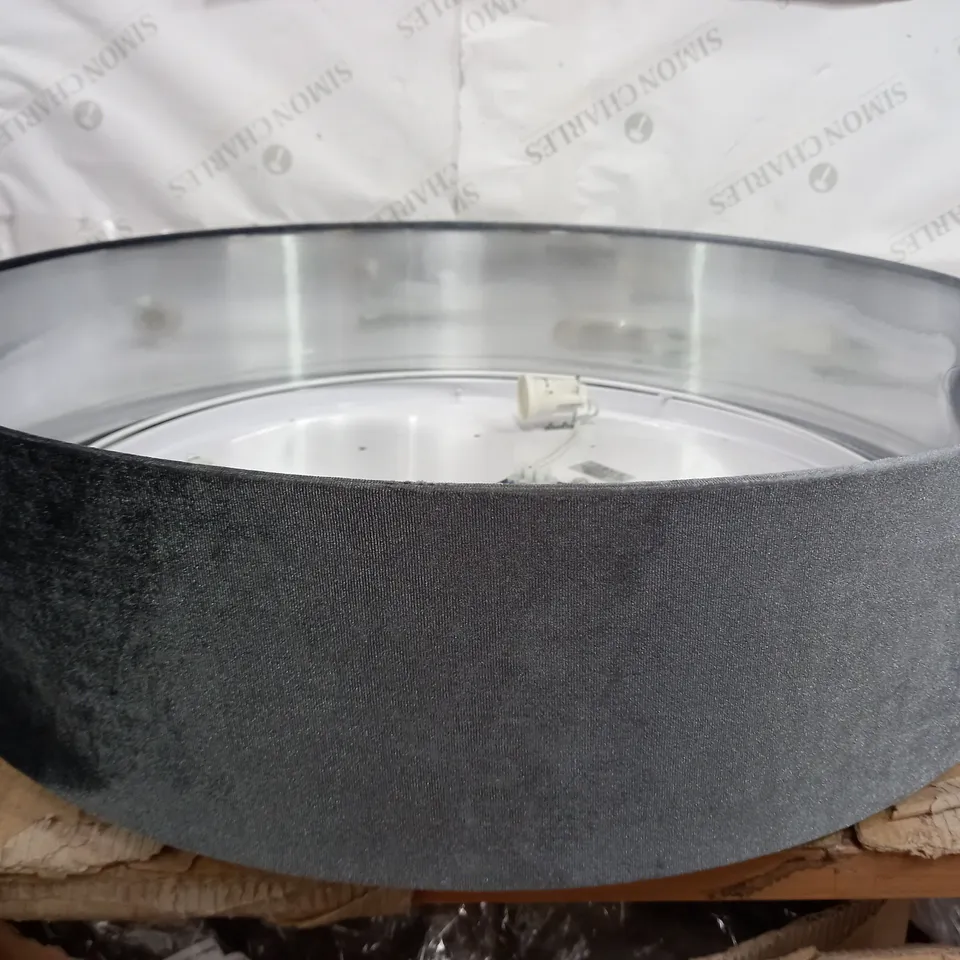 DAR 3 LIGHT FLUSH VELVET DARK GREY SHADE 60CM