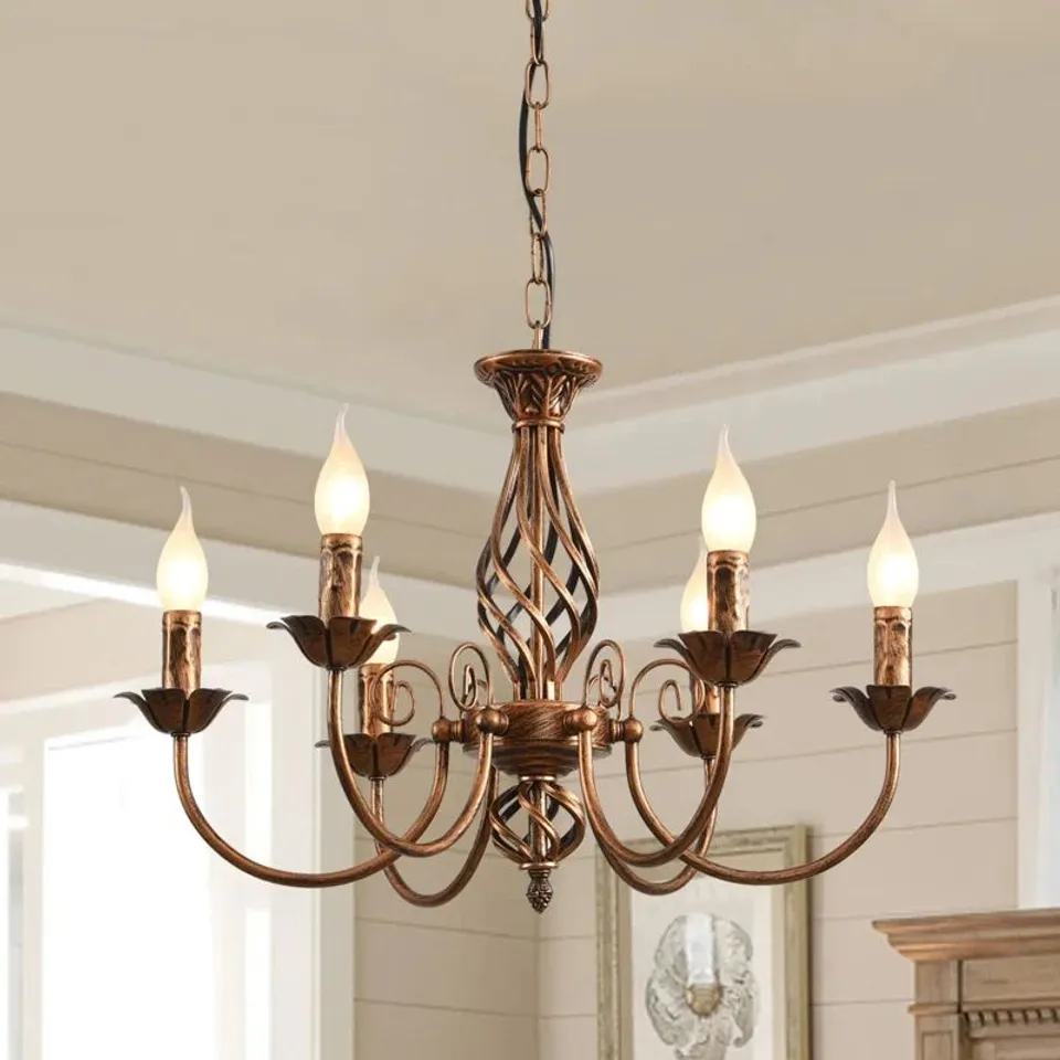 BOXED PELCHAT 6 - LIGHT CANDLE STYLE CHANDELIER (1 BOX)