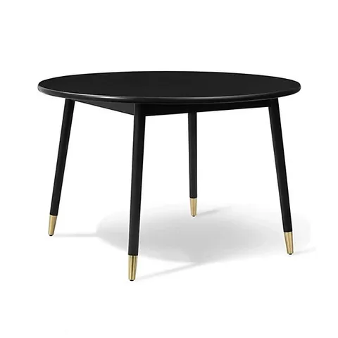 BOXED HENLEY BLACK ROUND WOODEN DINING TABLE - 120CM