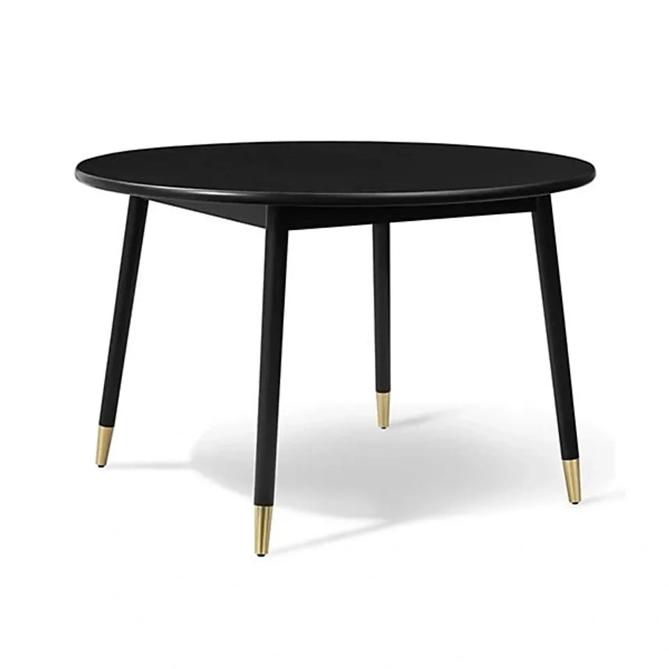 BOXED HENLEY BLACK ROUND WOODEN DINING TABLE - 120CM