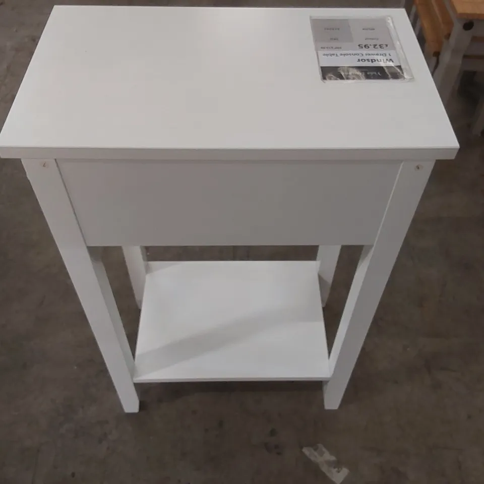 WINDSOR 1 DRAWER CONSOLE TABLE - WHITE 