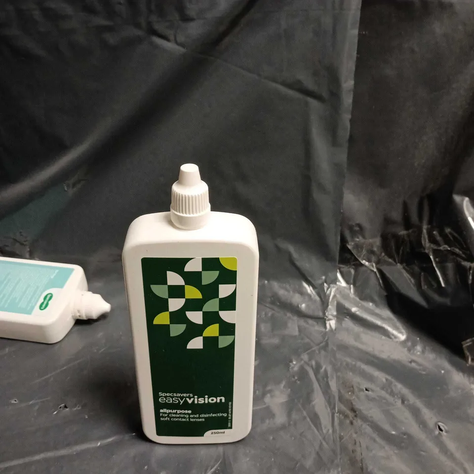 BOX OF APPROXIMATELY 20 ASSORTED CONTACT LENS CLEANERS